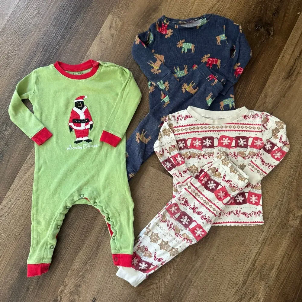 Bundle of Baby Boy Cool Weather Pajamas: Hatley, Burt's Bees, Carter's,3 Pair.